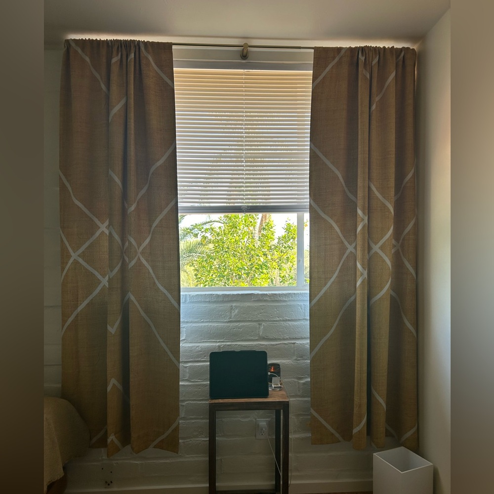 Pair (2) of blackout curtains mustard Society6 Nudo in Gold by House of HaHa